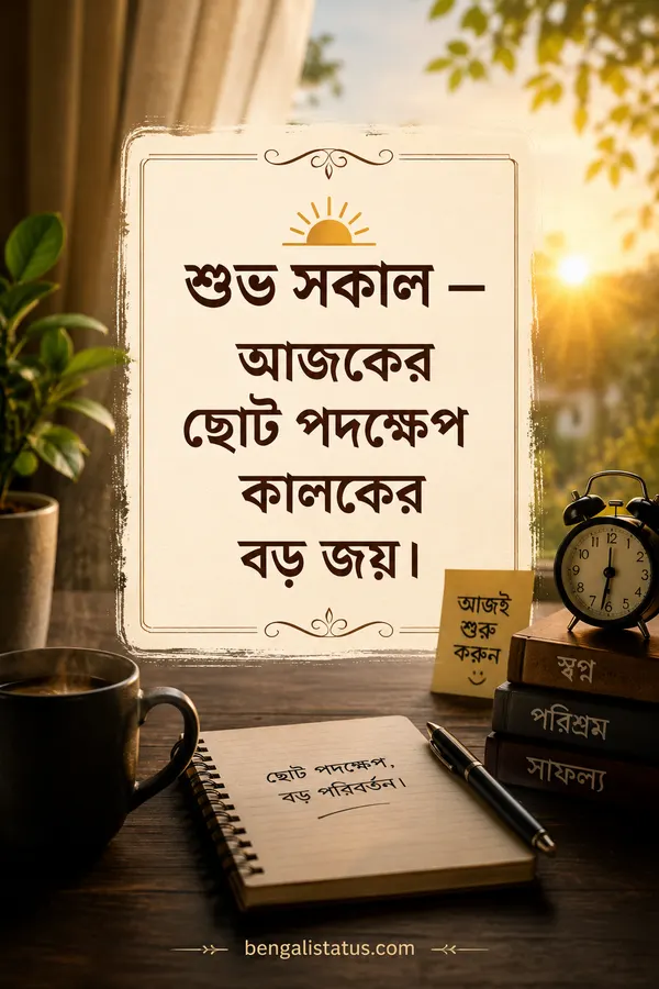 শুভ সকাল — আজকের ছোট পদক্ষেপ কালকের বড় জয়।
